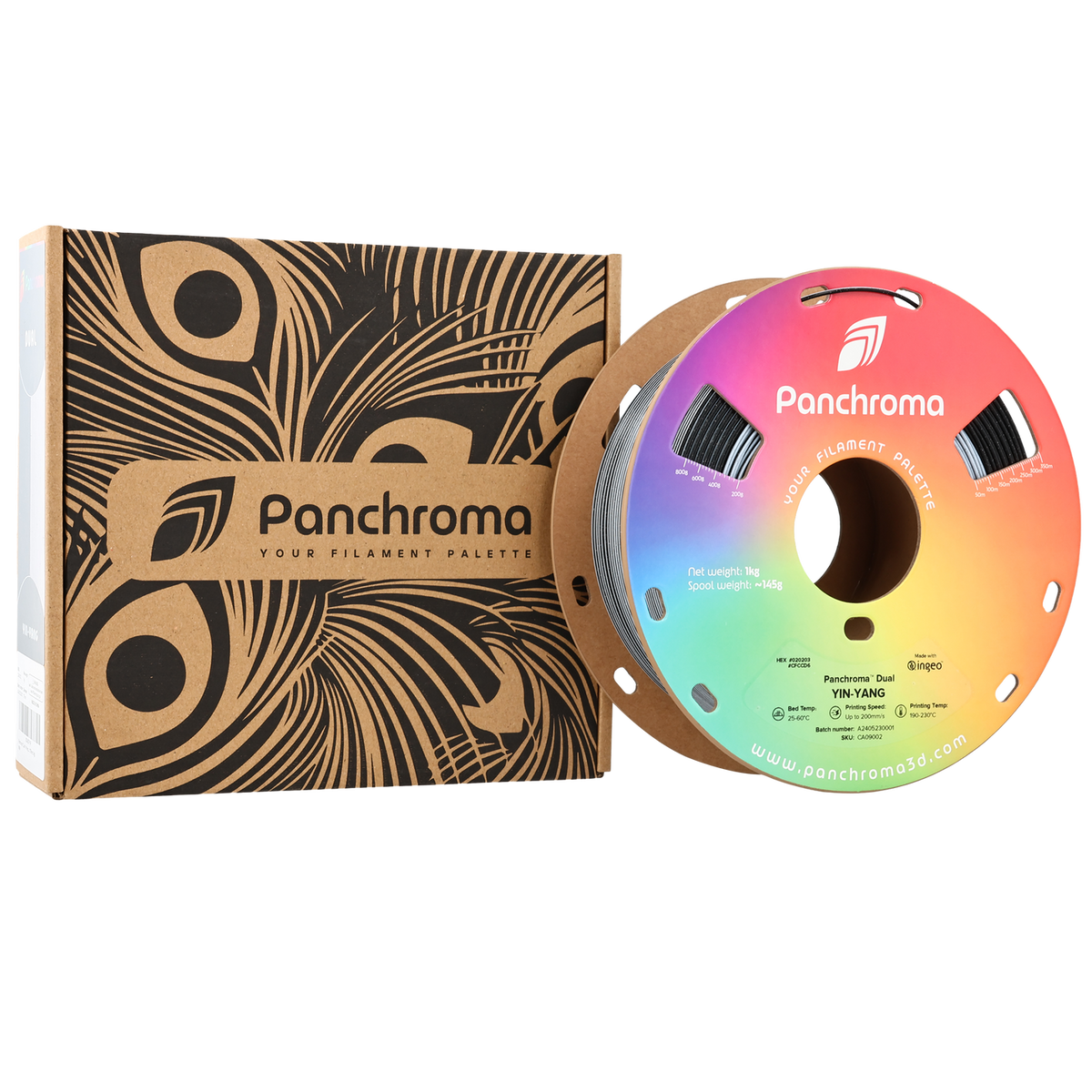 Panchroma Dual Special PLA 1.75mm 3D printer filament | Polymaker showing YOUR FILAMENT PALETTE, Spool weight: ~1458