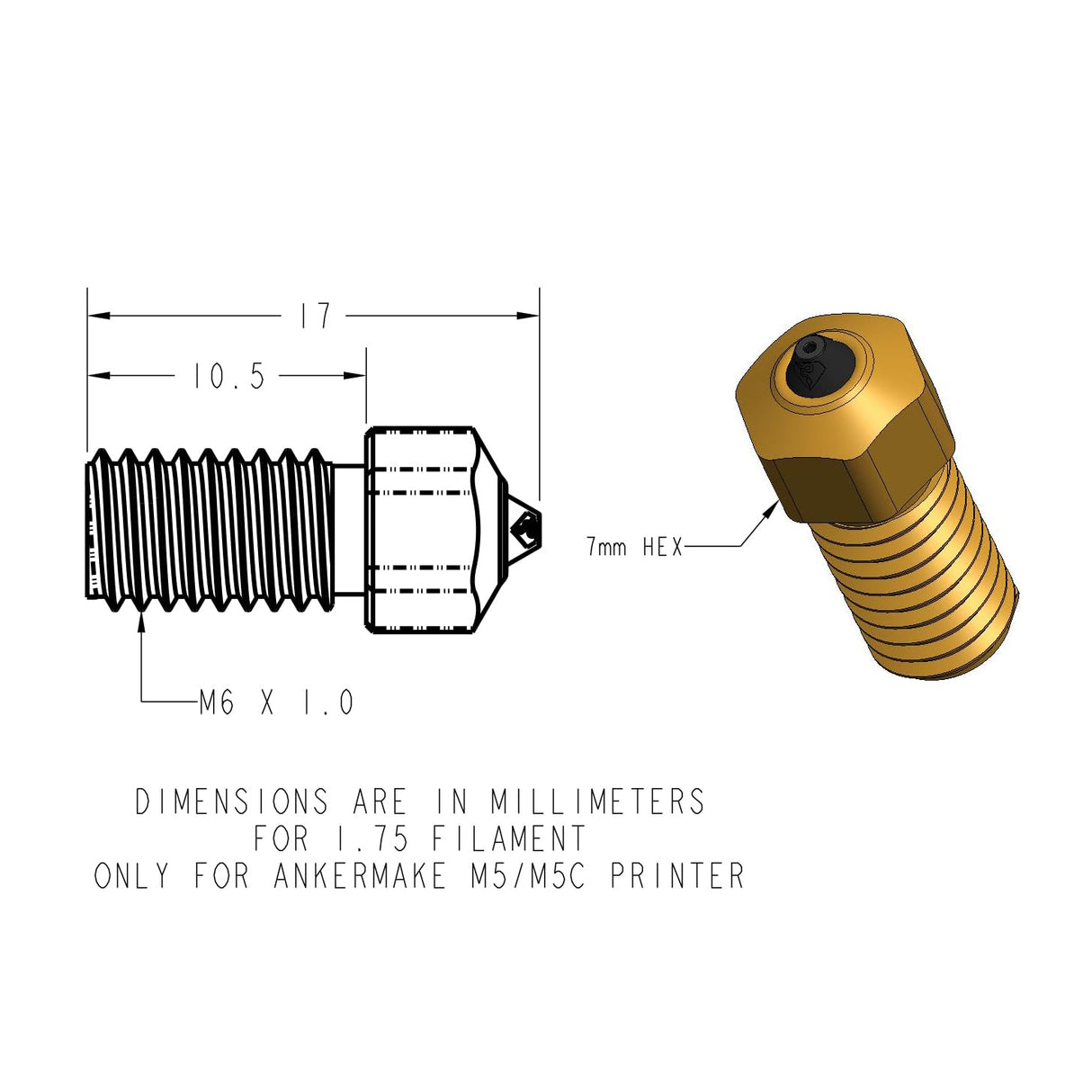 DiamondBack Nozzles for AnkerMake M5 and M5C