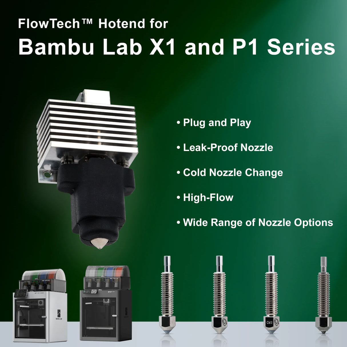 Micro Swiss FlowTech Hotend for Bambu Lab 3D Printers