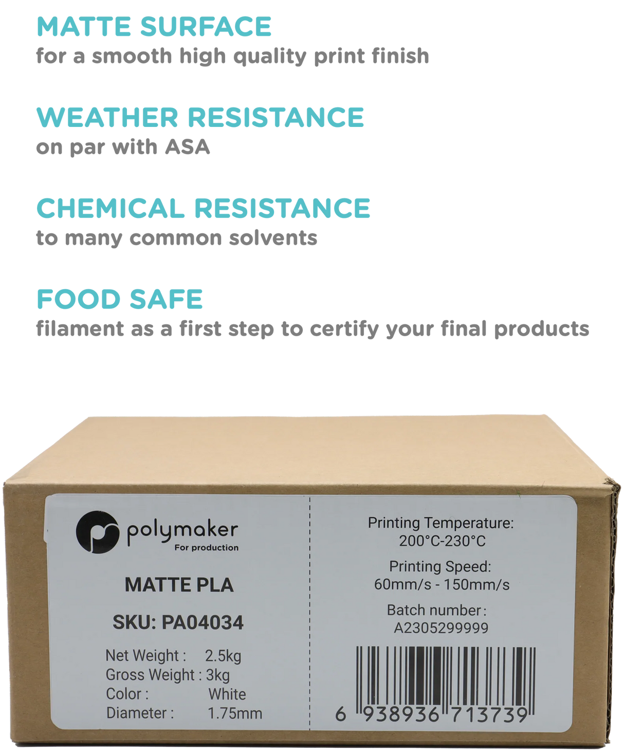 Polymaker Matte PLA for Production