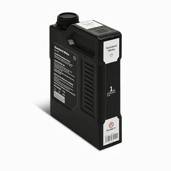 Black resin cartridge on a white background