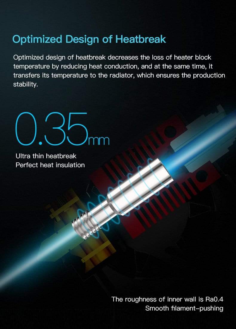 Creality Printer Parts Ender-3 V2 Replacement Hotend (Assembled)