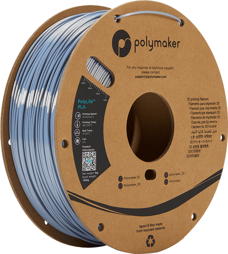 Polymaker Filament 1.75mm / Silk Silver / 1kg Polymaker PolyLite PLA Filament