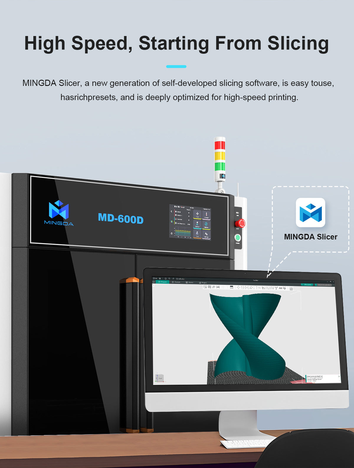Mingda MD-600D Industrial 3D Printer with 600mm Build Volume