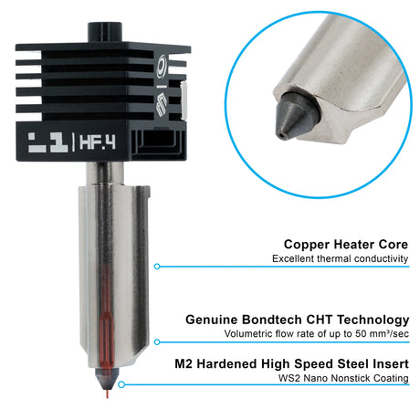 Microswiss CHT High Flow Hotend for Bambu Lab A1, A1 Mini, H2D, H2S