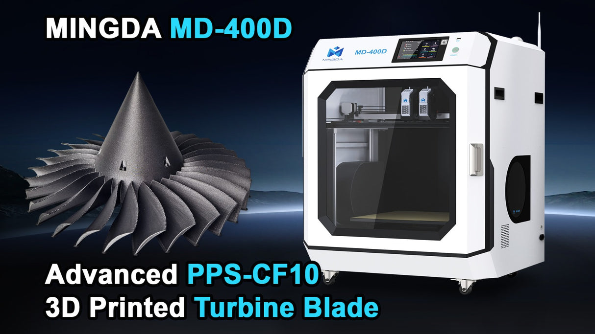 Mingda MD-400D Industrial IDEX 3D Printer with 400mm Build Volume