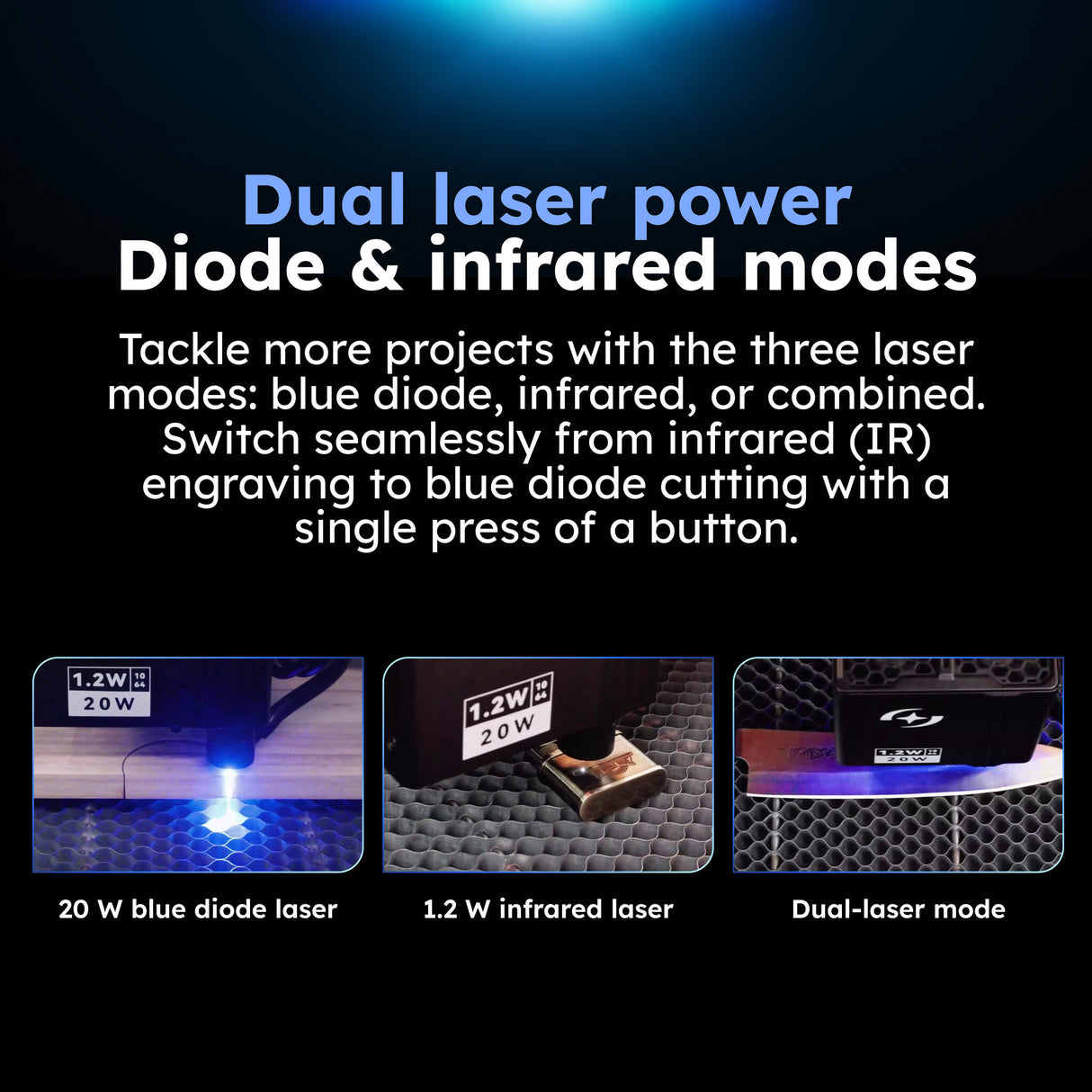 AtomStack Kraft Dual Laser Cutter - 20 W Diode + 1.2 W IR