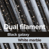 Panchroma Dual Special PLA 1.75mm 3D printer filament | Polymaker showing Dual filament, Black galaxy, White marble