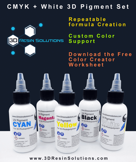 3D Resin Solutions Resin CMYKW Resin Pigment Set