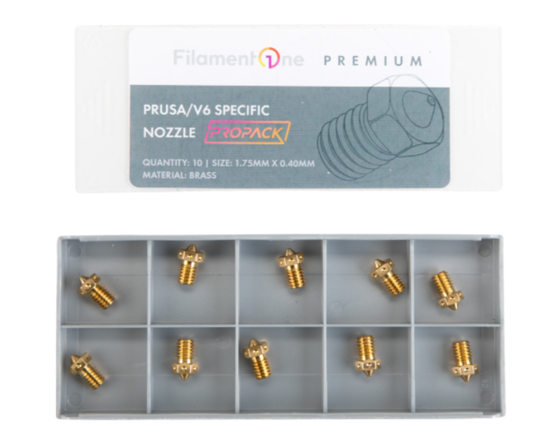 PROPACK Prusa/V6 Specific Brass Nozzle 1.75mm x 0.40mm Pack of 10