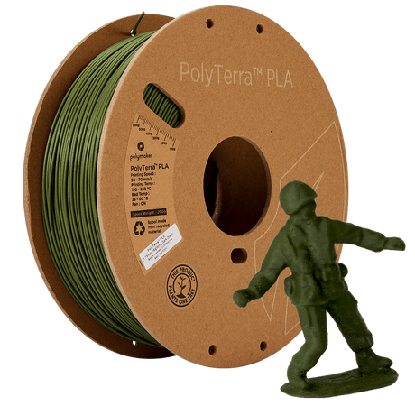 Polymaker Filament 1.75mm / Army Dark Green / 1kg Polymaker PolyTerra PLA Filament