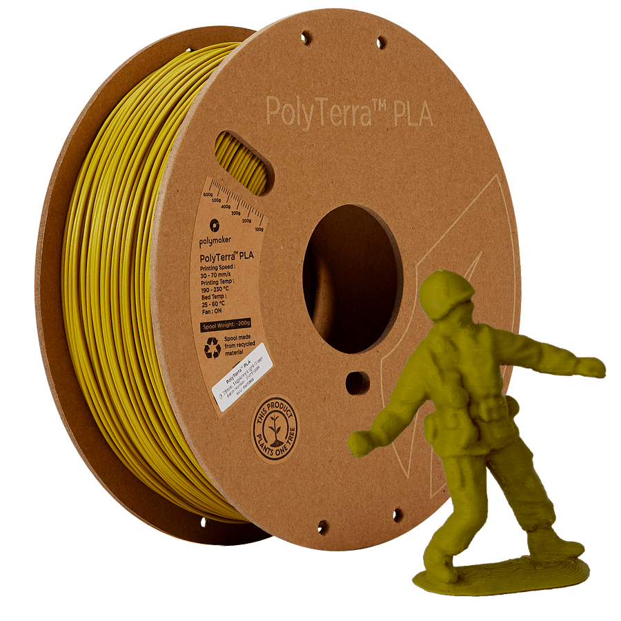 Polymaker Filament 1.75mm / Army Light Green / 1kg Polymaker PolyTerra PLA Filament