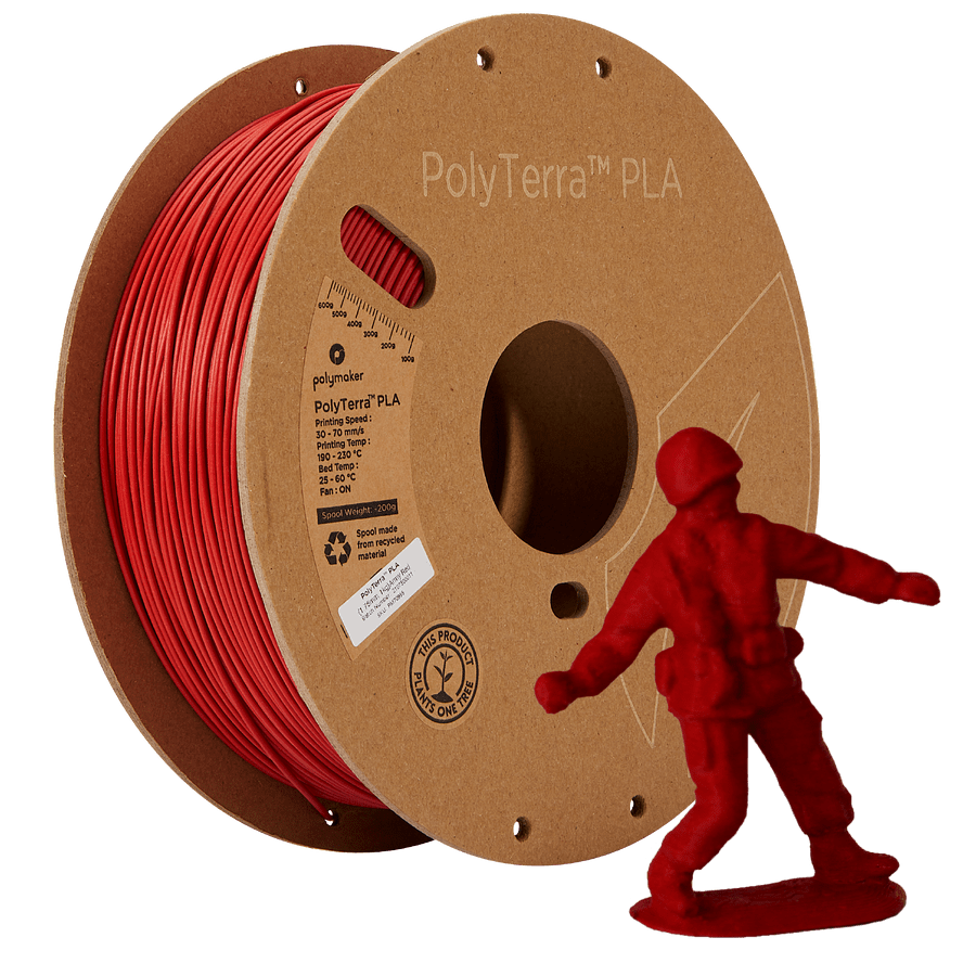 Polymaker Filament 1.75mm / Army Red / 1kg Polymaker PolyTerra PLA Filament