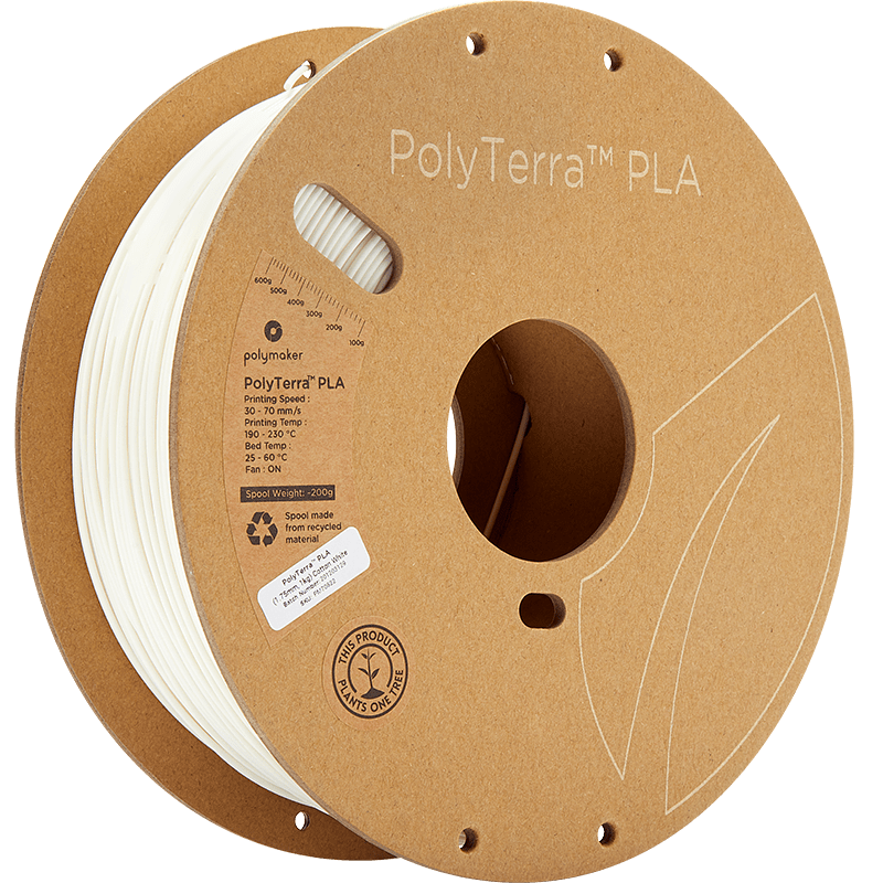 Polymaker Filament 1.75mm / Cotton White / 1kg Polymaker PolyTerra PLA Filament