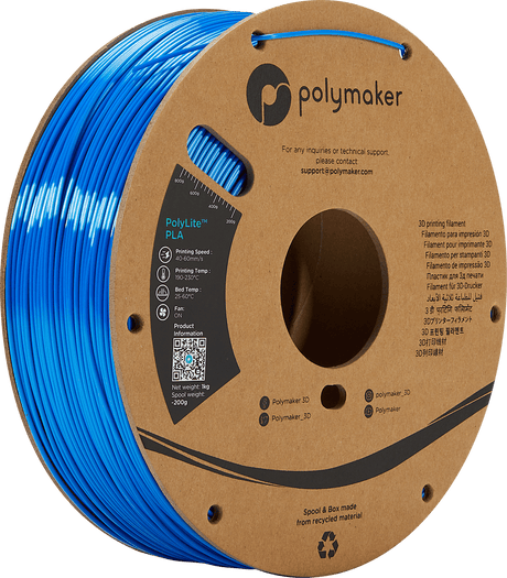 Polymaker Filament 1.75mm / Silk Blue / 1kg Polymaker PolyLite PLA Filament
