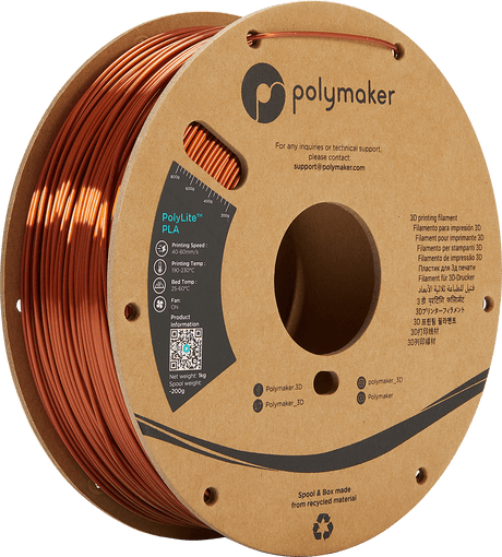 Polymaker Filament 1.75mm / Silk Bronze / 1kg Polymaker PolyLite PLA Filament