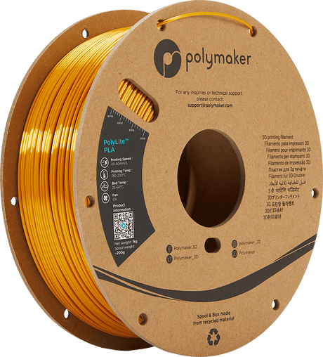 Polymaker Filament 1.75mm / Silk Gold / 1kg Polymaker PolyLite PLA Filament